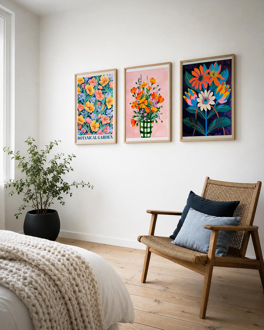Bloemenpracht posterset – derde productweergave – deze kleurrijke poster toont een weelderige verzameling