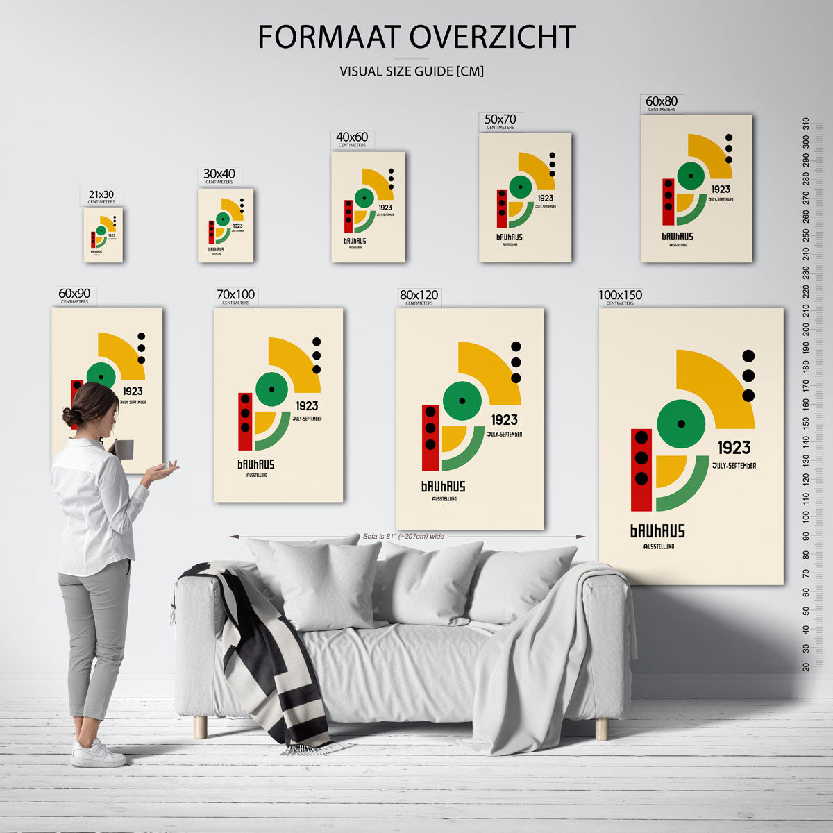 Vorm en kleur – geometrische poster in Bauhaus-stijl van WallArtistic