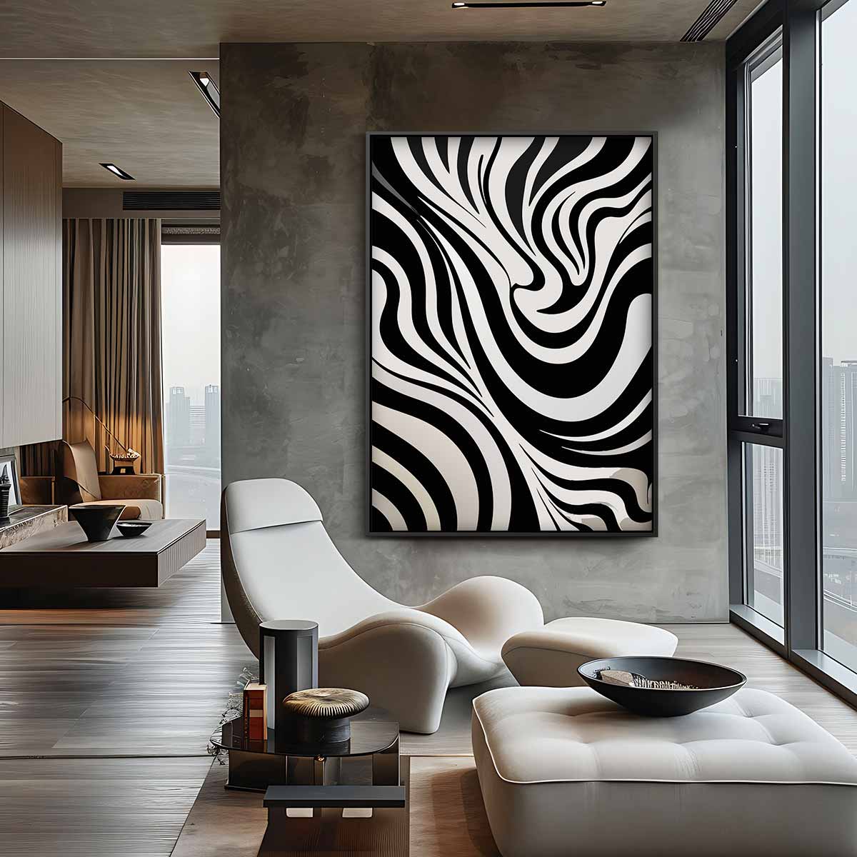 Golf van Contrast – canvas wanddecoratie in portret formaat