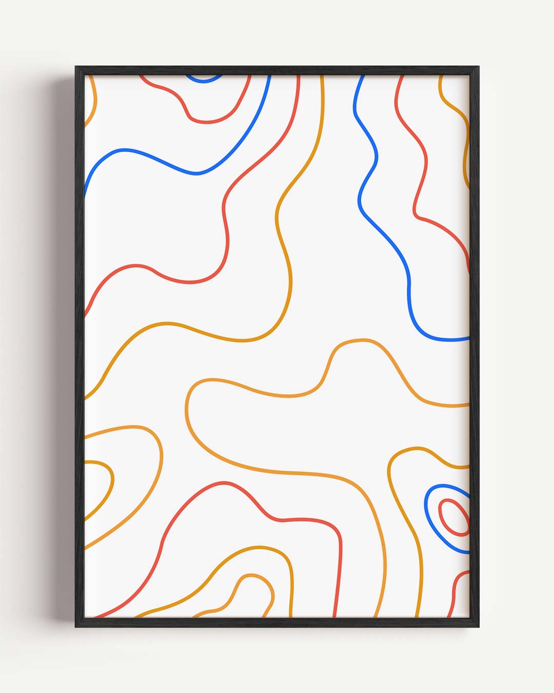 Kleurrijke Lijnkunst Wanddecoratie – kleurrijke abstracte portret poster als wanddecoratie