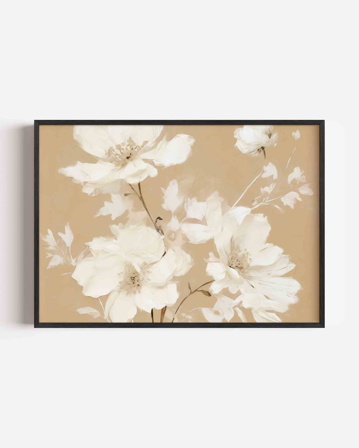 Witte bloemen – kleurrijke abstracte landscape poster als wanddecoratie