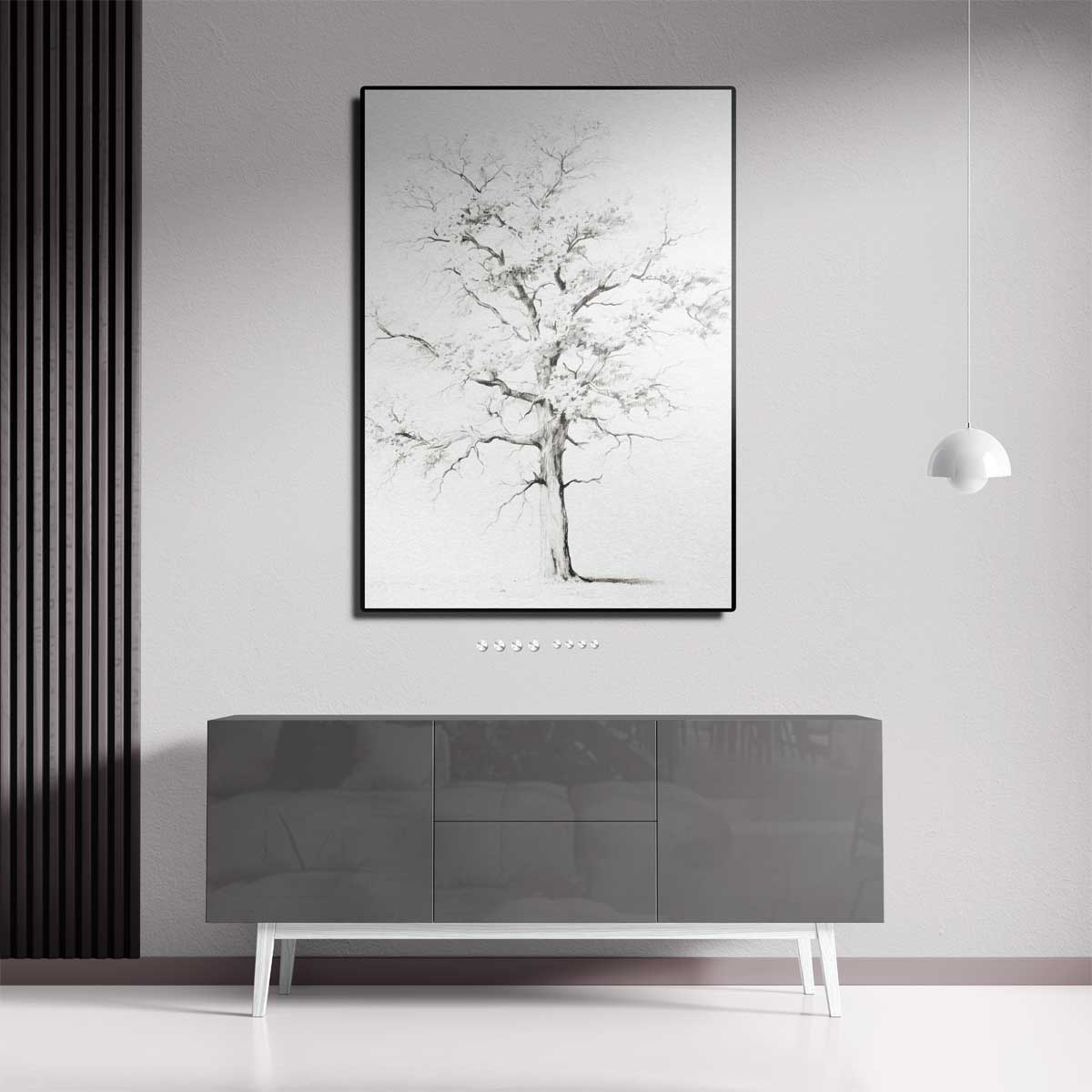 Mystieke Levensboom Schets – staande wandkunst voor woonkamer of interieur