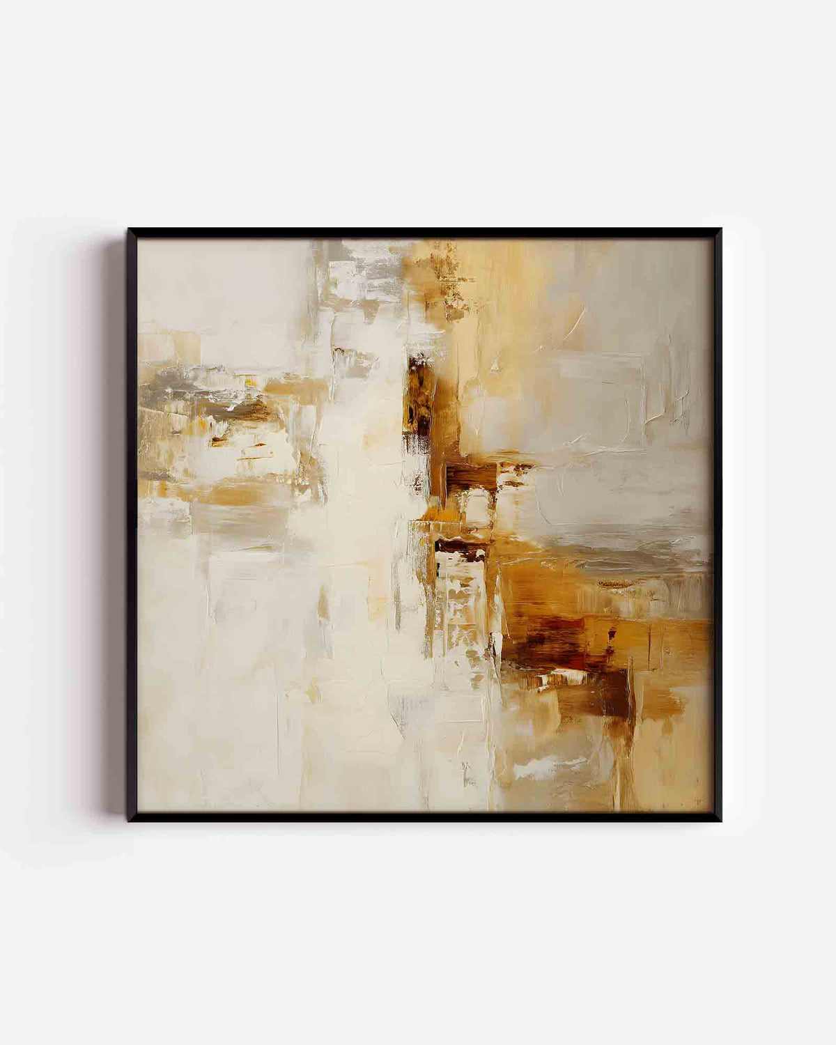 Abstracte beige en bruine – abstracte textuur vierkante poster als wanddecoratie