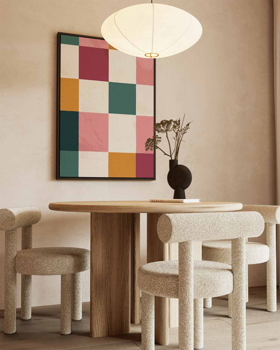 Speelse Kleurenmozaïek – staand kunstwerk voor modern interieur