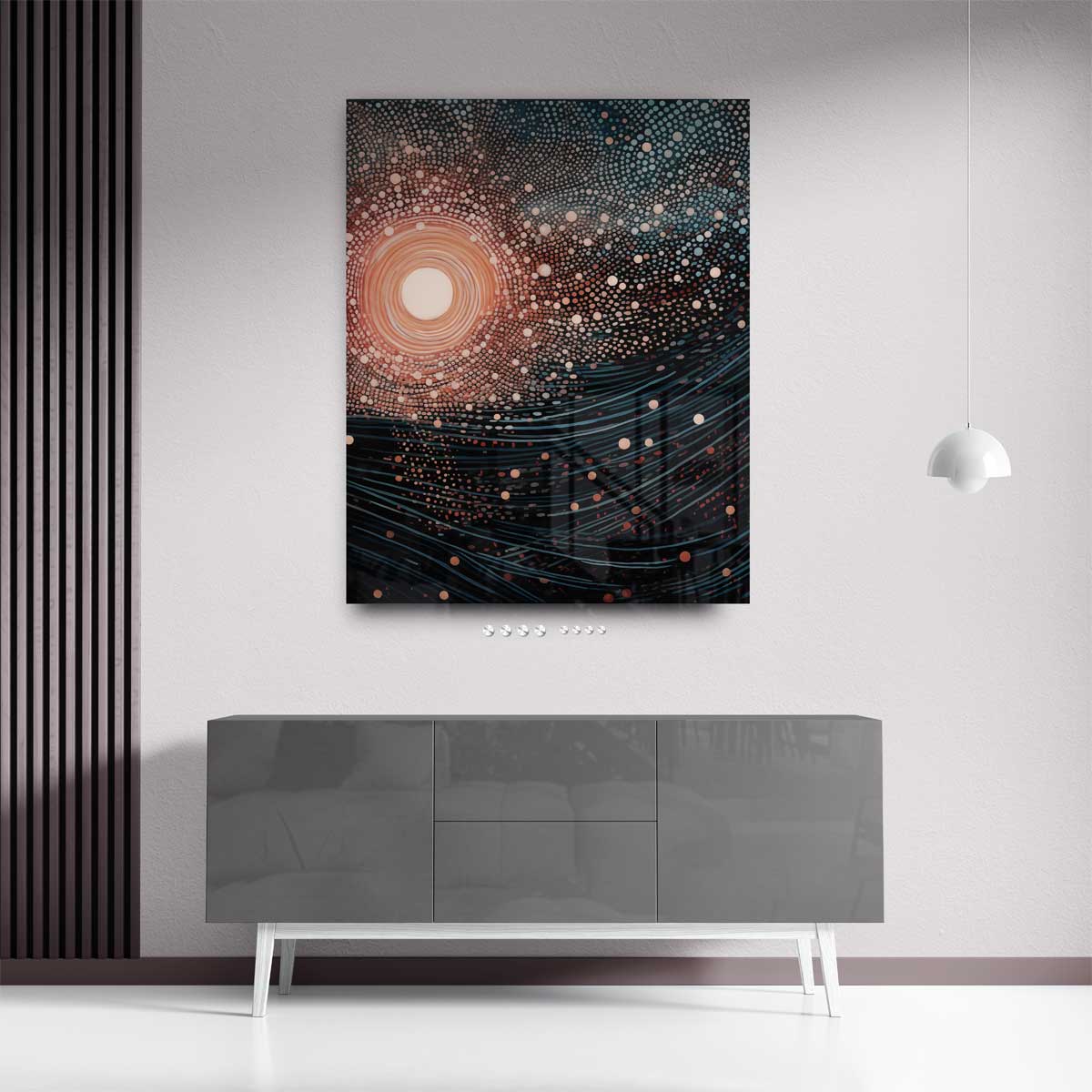 Dansende Sterrenhemel – plexiglas kunstwerk als wanddecoratie
