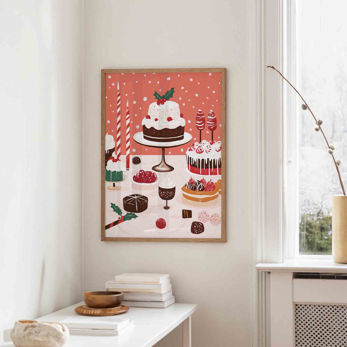 Feestelijke dessert – staande kerst wanddecoratie van WallArtistic