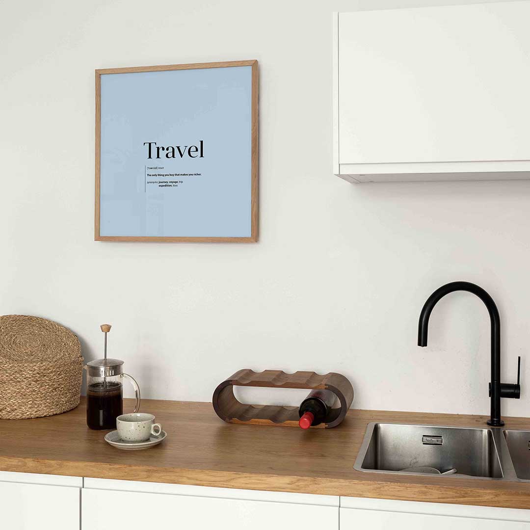 Travel definitie – keukenposter in vierkant formaat