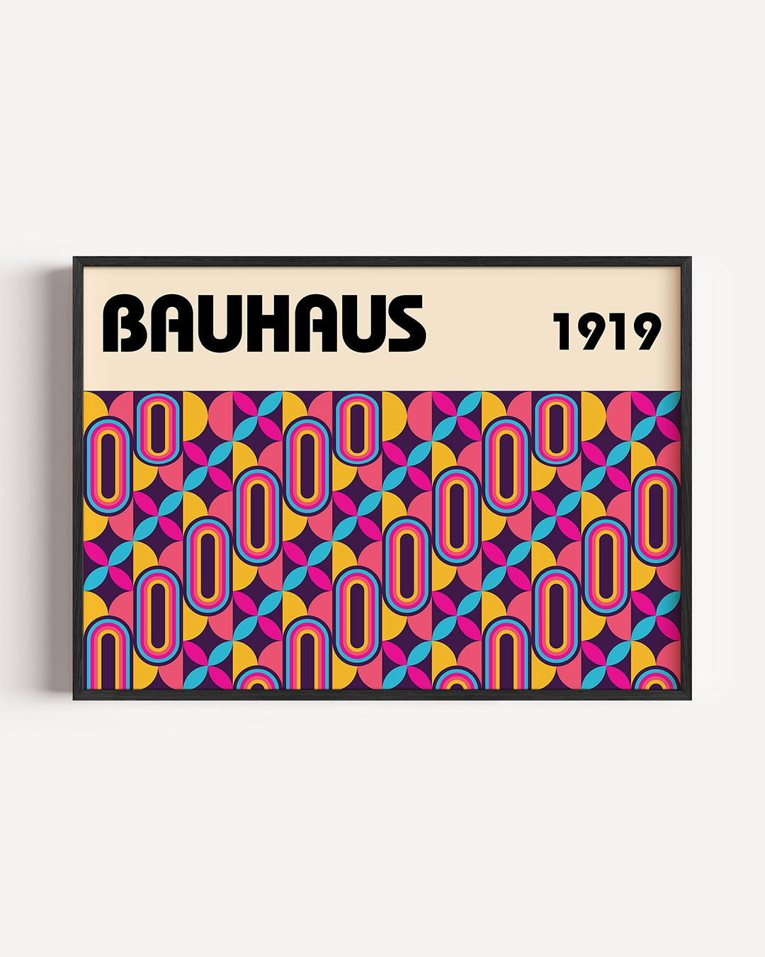 Vormritme en kleur – liggende Bauhaus poster als wanddecoratie