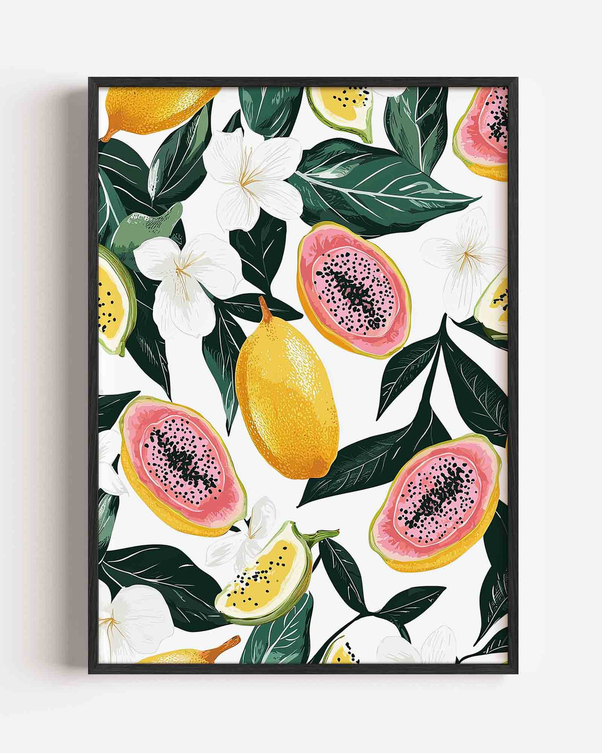Tropische vruchten en bloemen – jungle portret poster als wanddecoratie