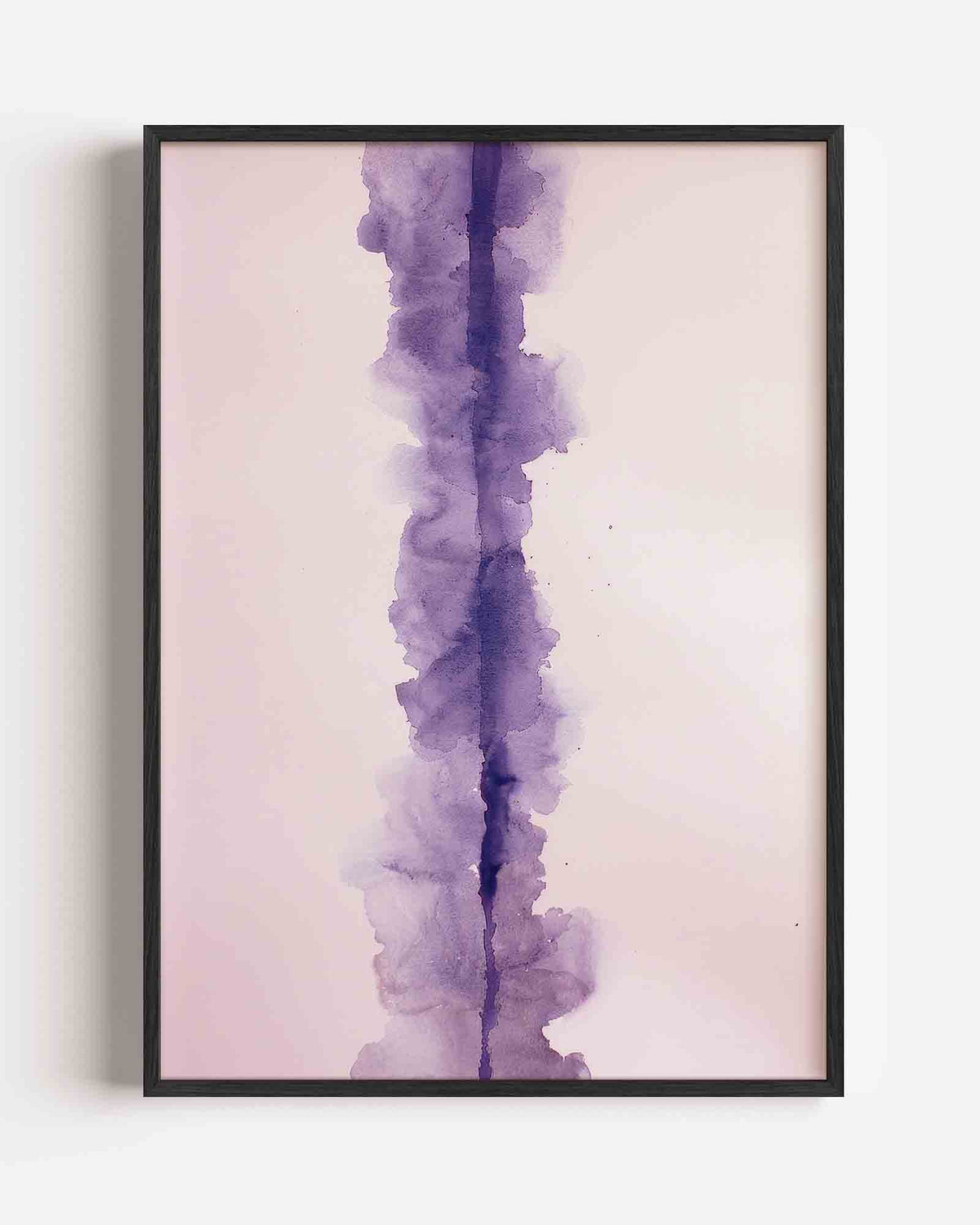 Paarse verticale lijn – kleurrijke abstracte portret poster als wanddecoratie