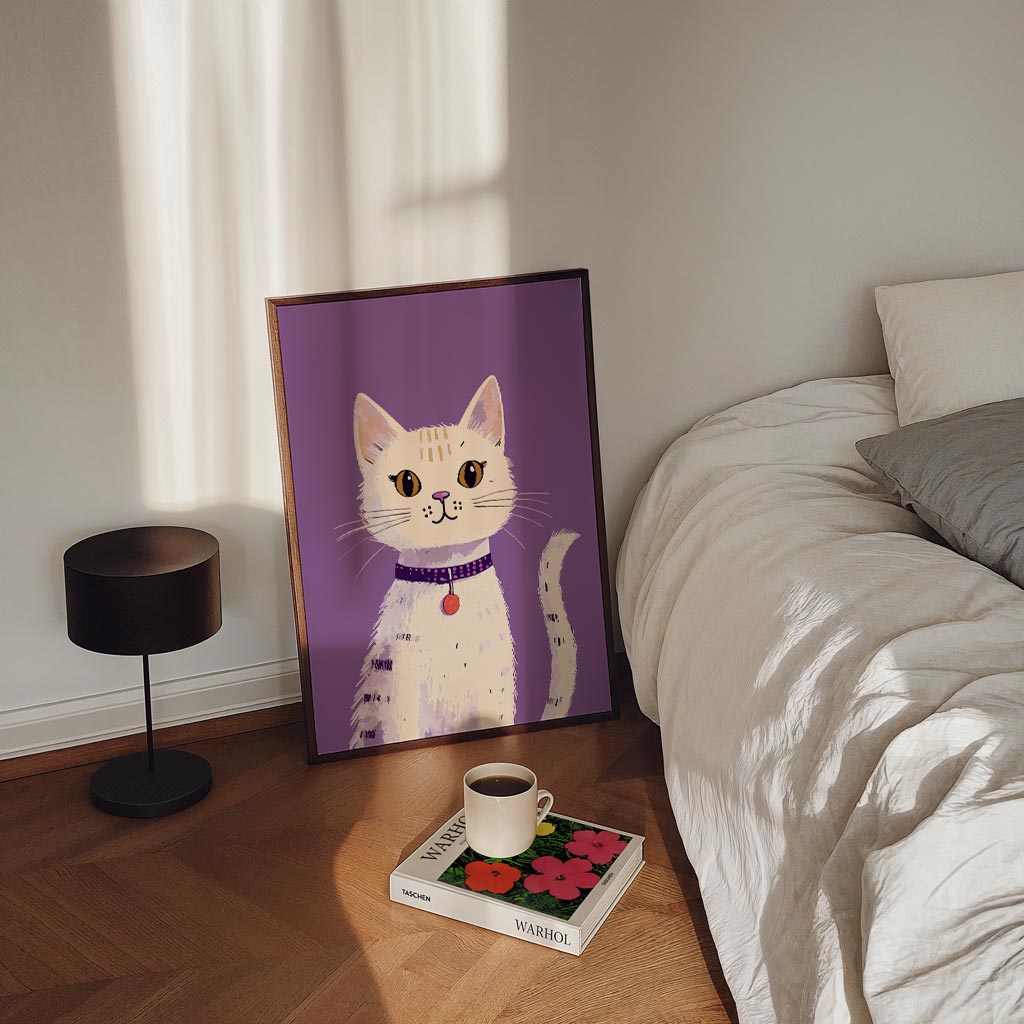 Schattige Kattenvriend – staande kinderkamer wanddecoratie van WallArtistic