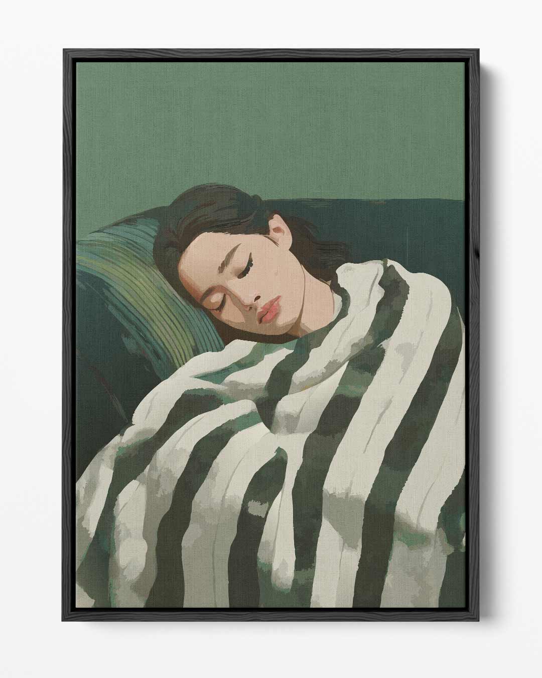 Sereen Slapend – portret kunstwerk als wanddecoratie