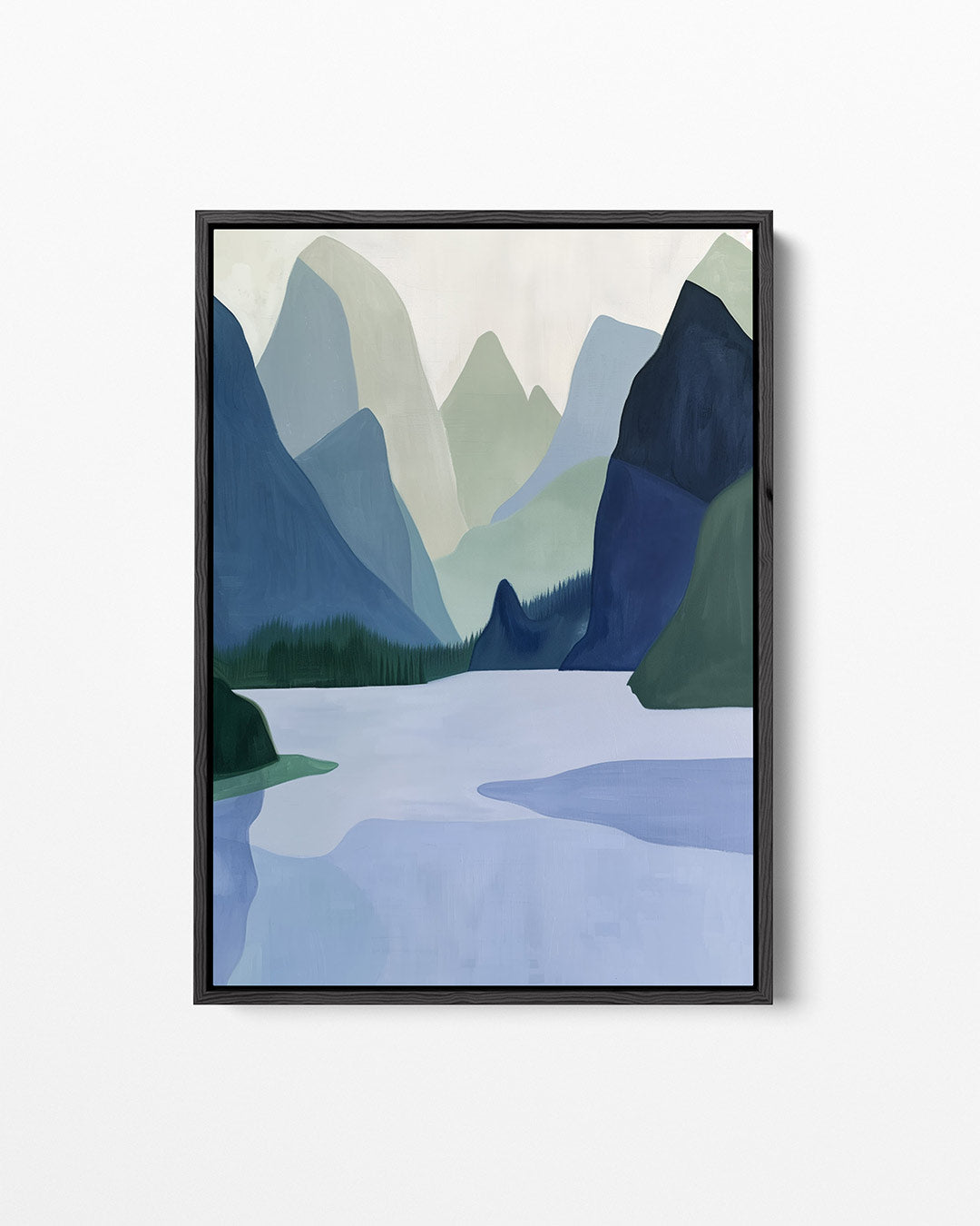 Serene berglandschap – staand wanddecoratie kunstwerk