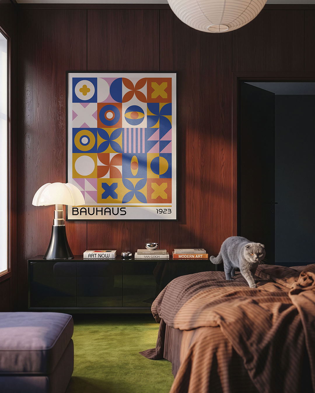 Vormen en vlakkenspel – geometrische Bauhaus poster in staand formaat