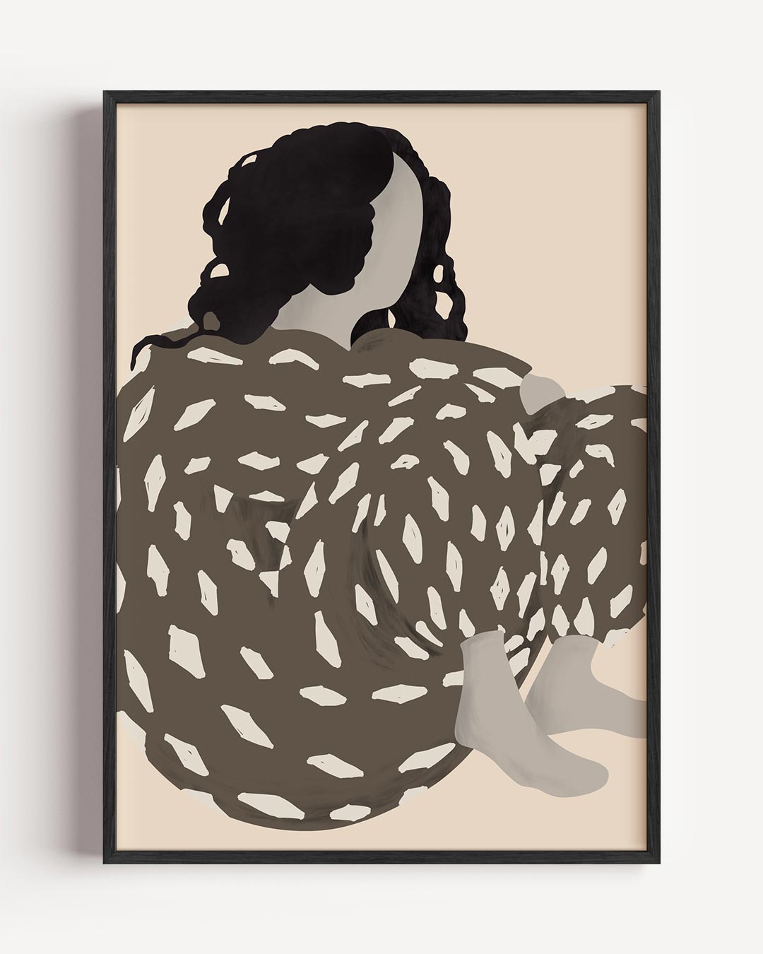 Dromerige Meisje Illustratie – vrouwelijk portret poster als wanddecoratie