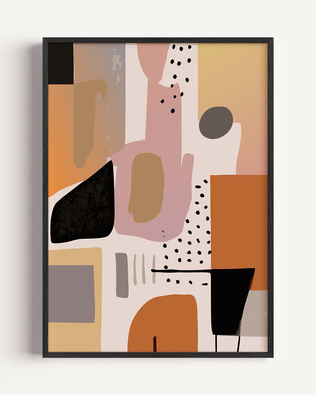 Abstracte Aardetinten Kunst – kleurrijke abstracte portret poster als wanddecoratie