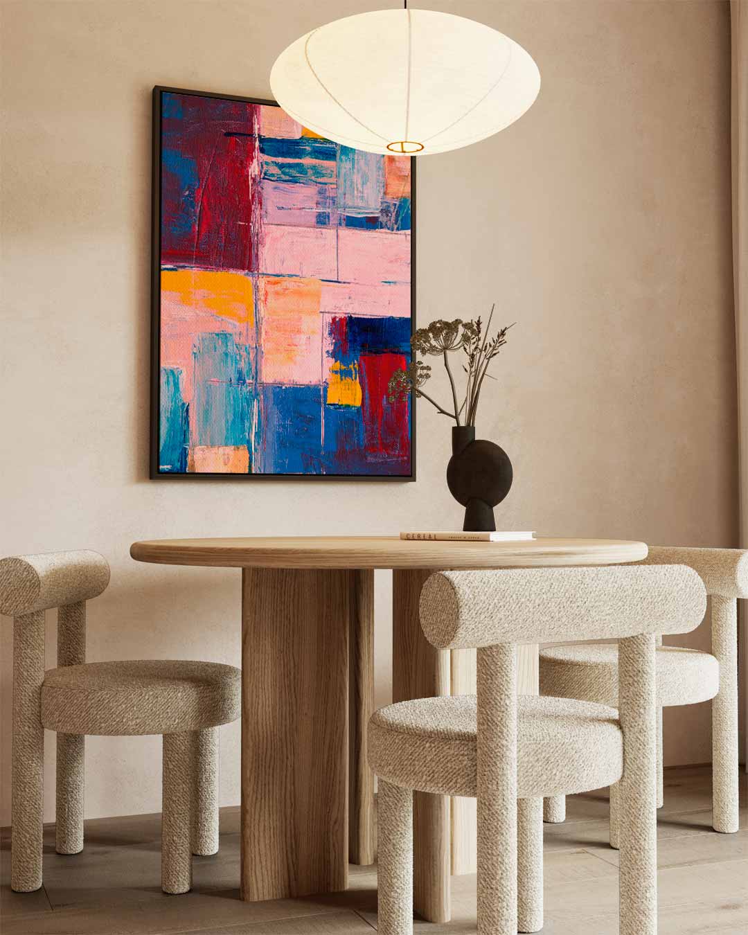 Kleurrijke Abstracte Compositie – modern portret kunstwerk van WallArtistic