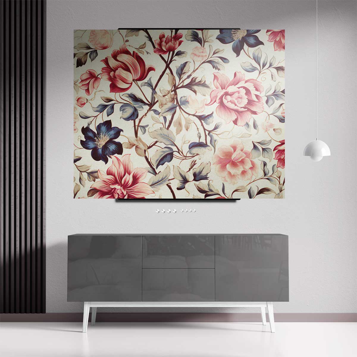 Romantisch Bloemenpatroon – staande wandkunst voor woonkamer of interieur