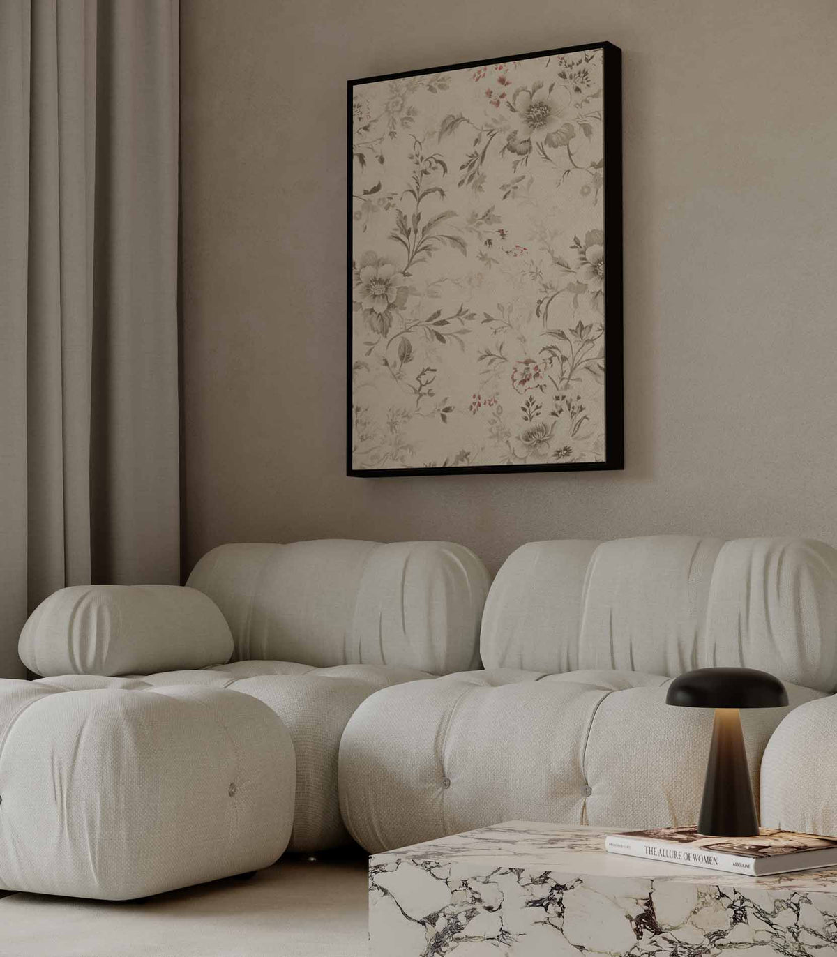 Elegante Bloemenpracht Behang – dibond wanddecoratie in staand formaat