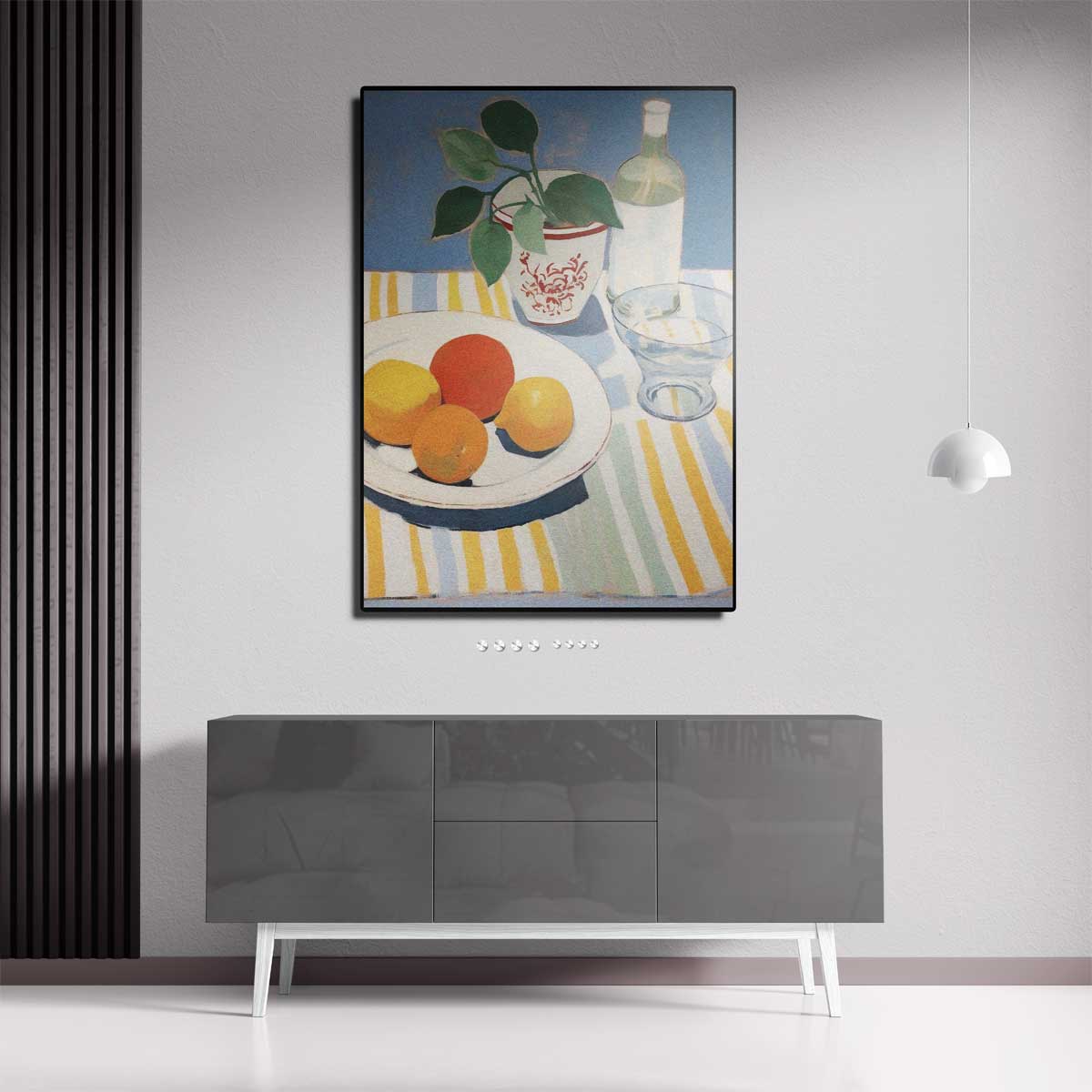 Verfrissende Zomertafel – canvas wanddecoratie in portret formaat