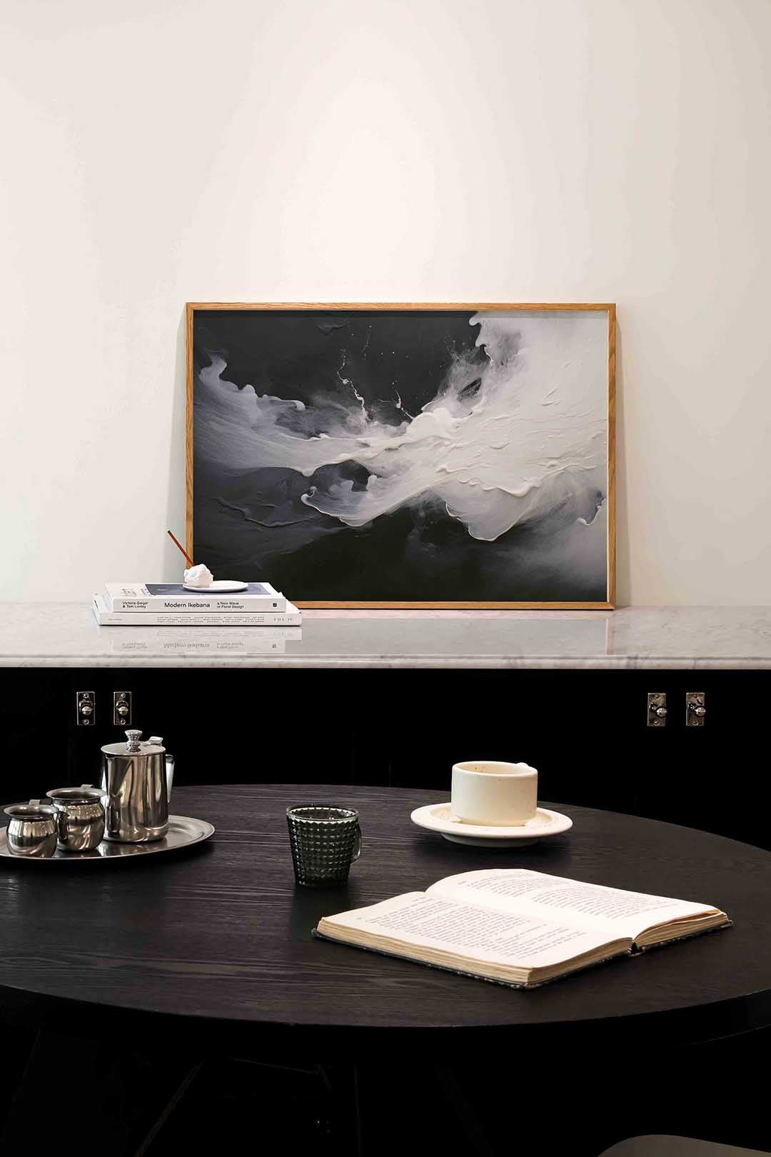 Vloeiende beweging – abstracte poster in liggend formaat