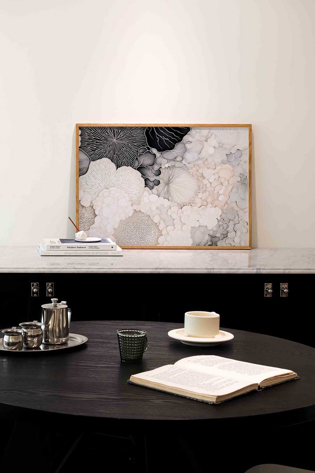 Organische vormen – abstracte poster in liggend formaat