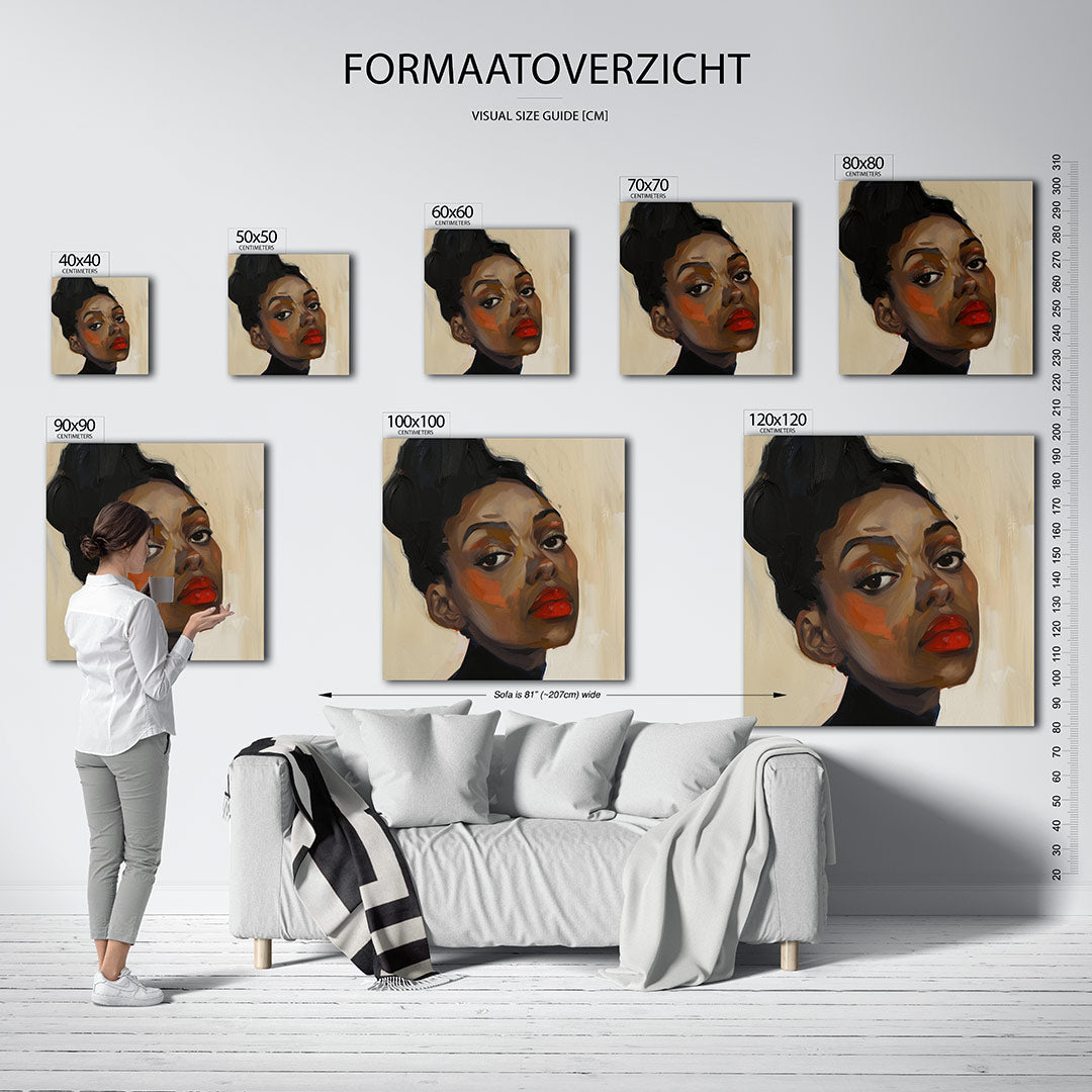 Portretstudie kunstwerk – materiaalweergave – dit werk toont een portret met gedurfde penseelstreken. De warme kleuren en de