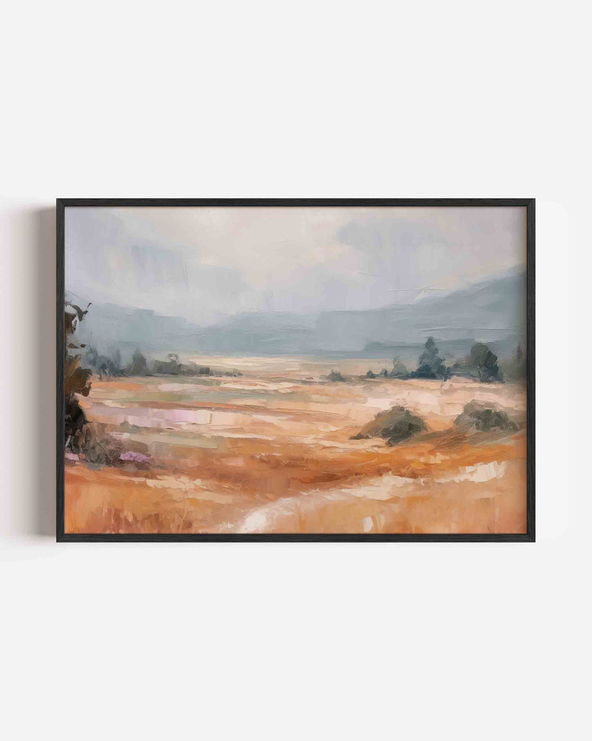 Landschap met heuvels – kleurrijke abstracte landscape poster als wanddecoratie