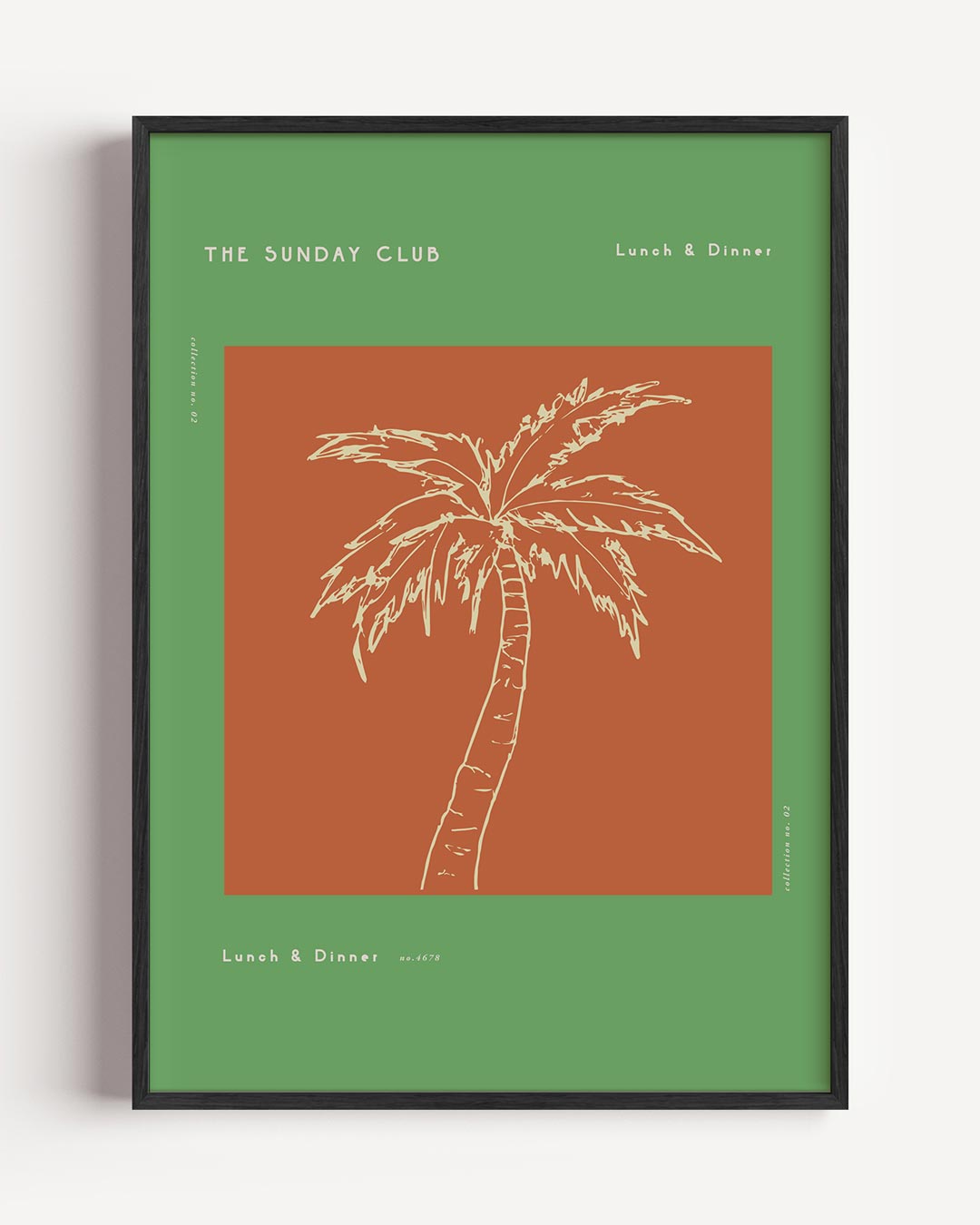 Tropical Vibes Palmboom – College Club portret poster als wanddecoratie