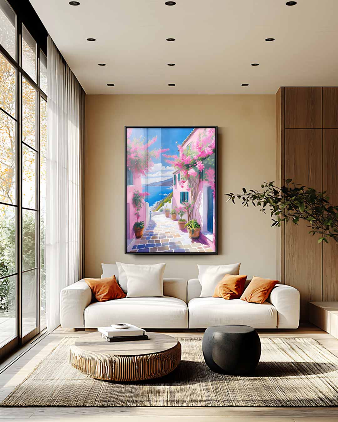 Mediterraans Paradijs – staand kunstwerk voor modern interieur