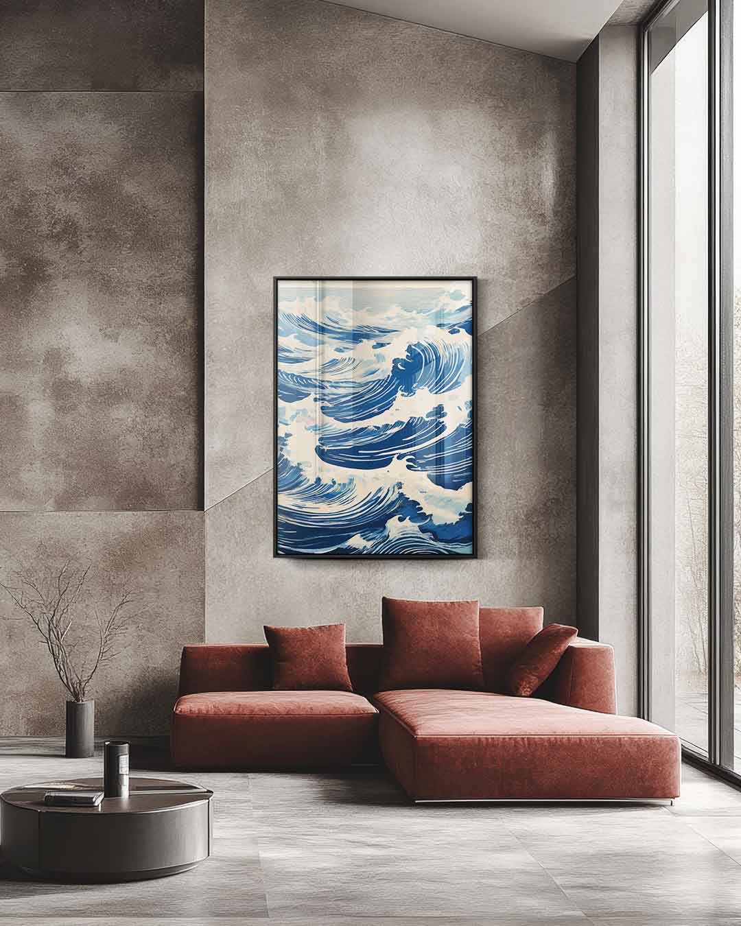 Golven van de Oceaan – staande wandkunst voor woonkamer of interieur