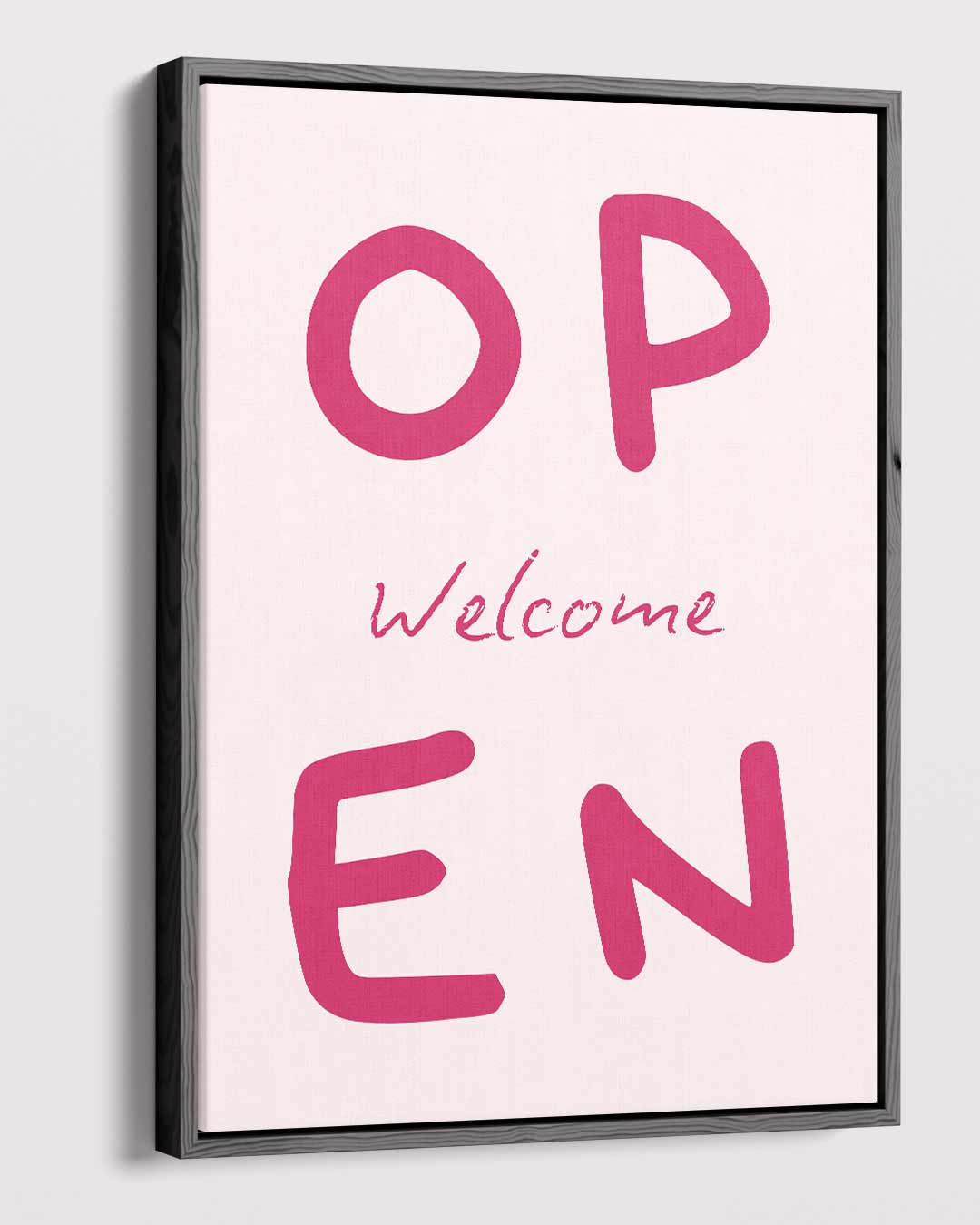 Welkomstbord "Open – staande wandkunst voor woonkamer of interieur
