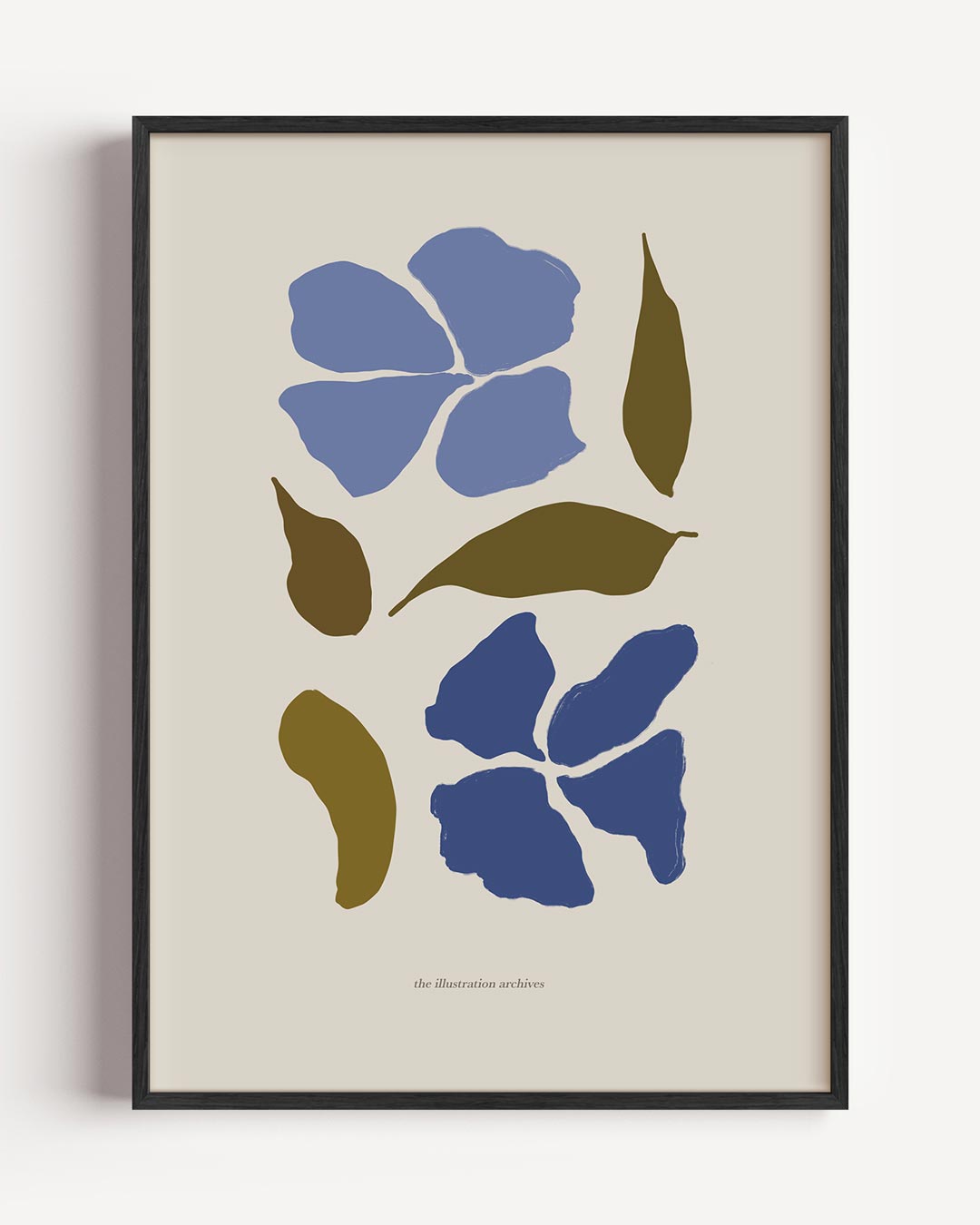 Bloemen en Bladeren Abstractie – kleurrijke abstracte portret poster als wanddecoratie