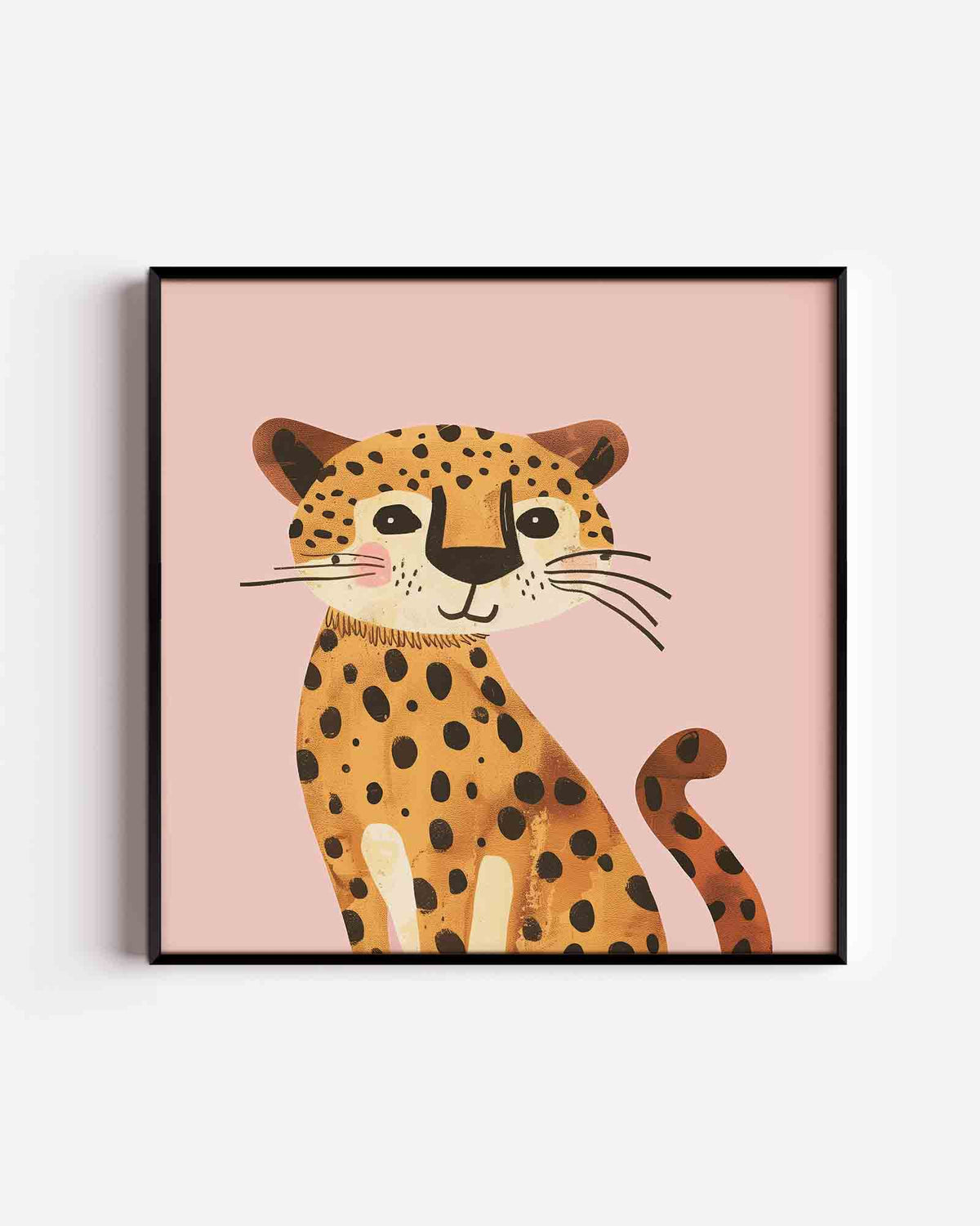 Schattige luipaard – vierkante kinderposter als wanddecoratie