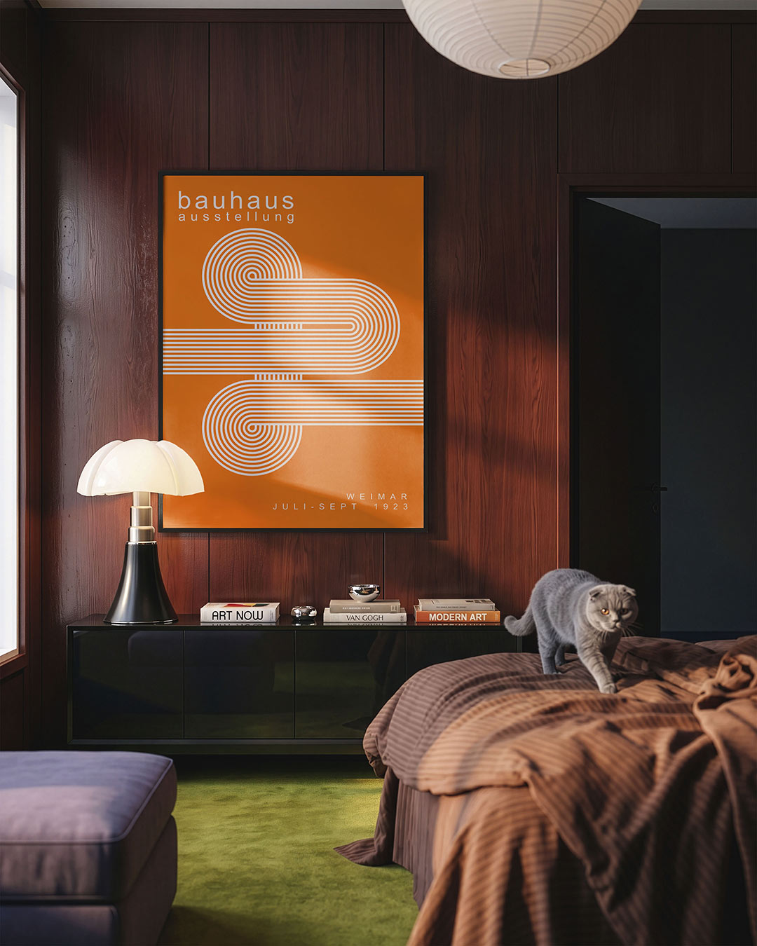 Lijnen en kleurvlakken – geometrische Bauhaus poster in staand formaat