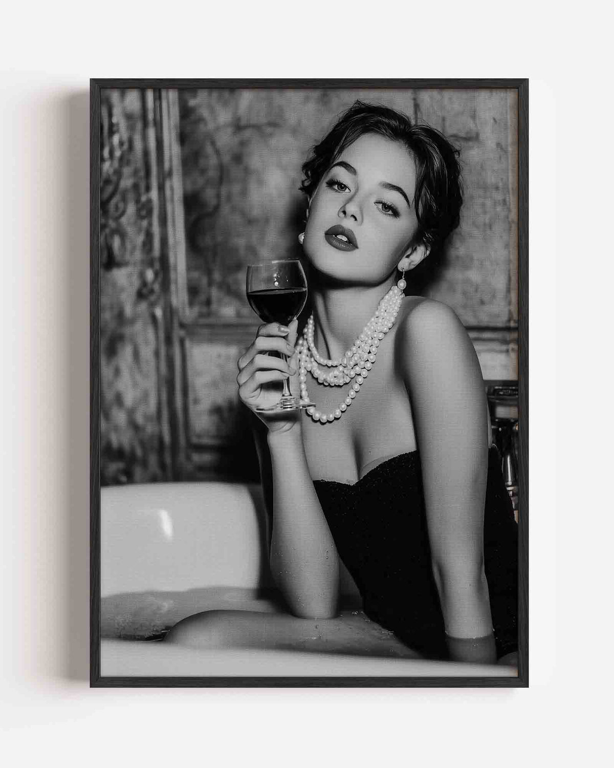 Vrouw met glas – Pop Art portret poster als wanddecoratie