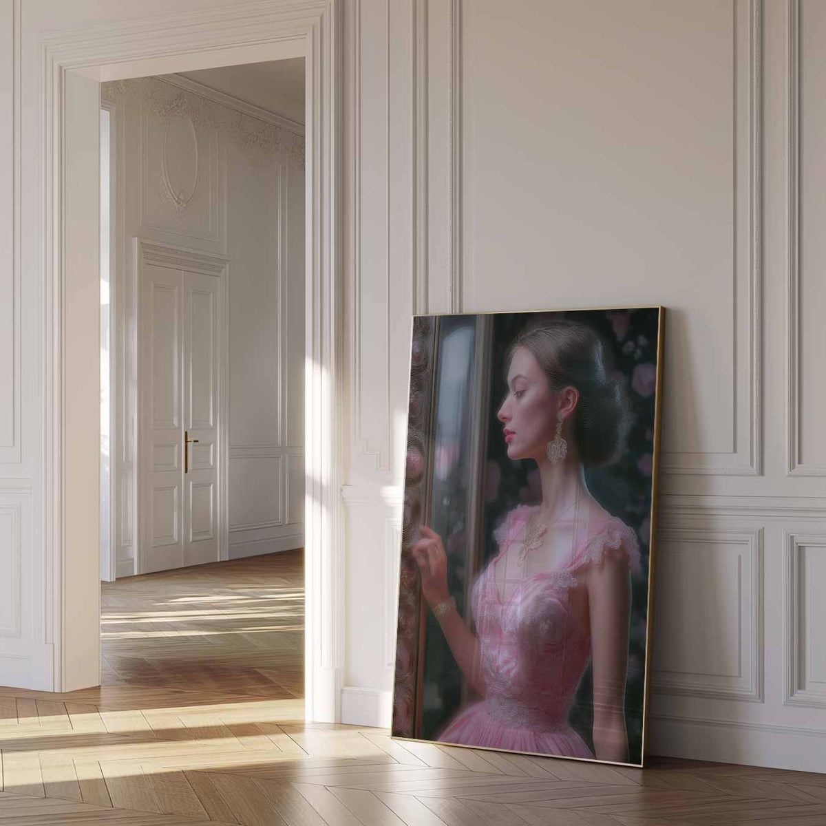 Dromerige Elegantie in Roze – paas poster als vrolijke staande wanddecoratie