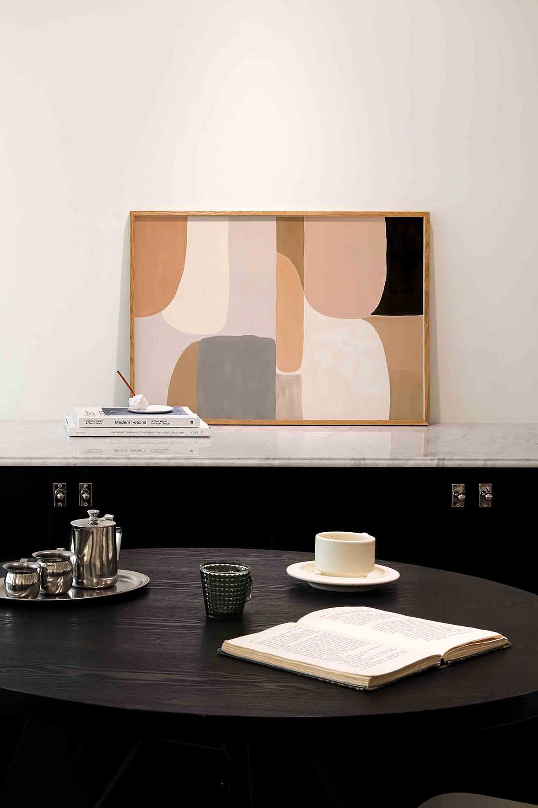 Abstracte vormen – abstracte poster in liggend formaat
