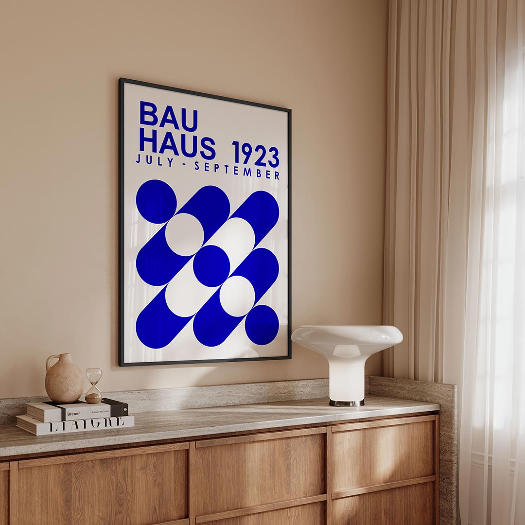 Vormen en vlakken – geometrische Bauhaus poster in staand formaat