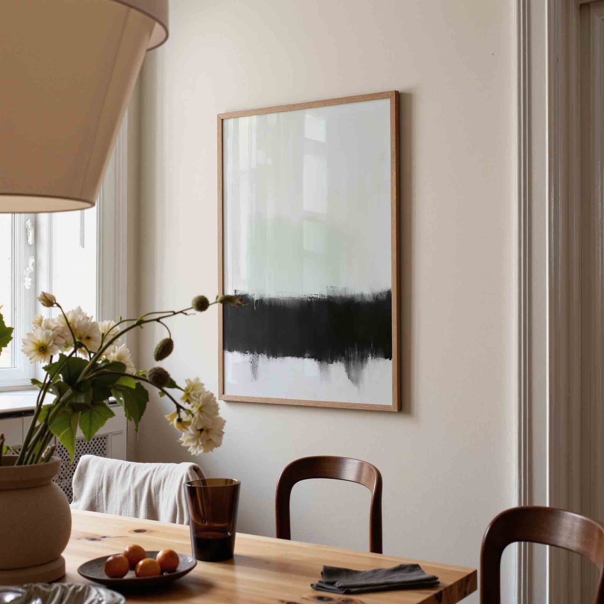 Abstracte zwart wit – kunst en design poster in portret formaat