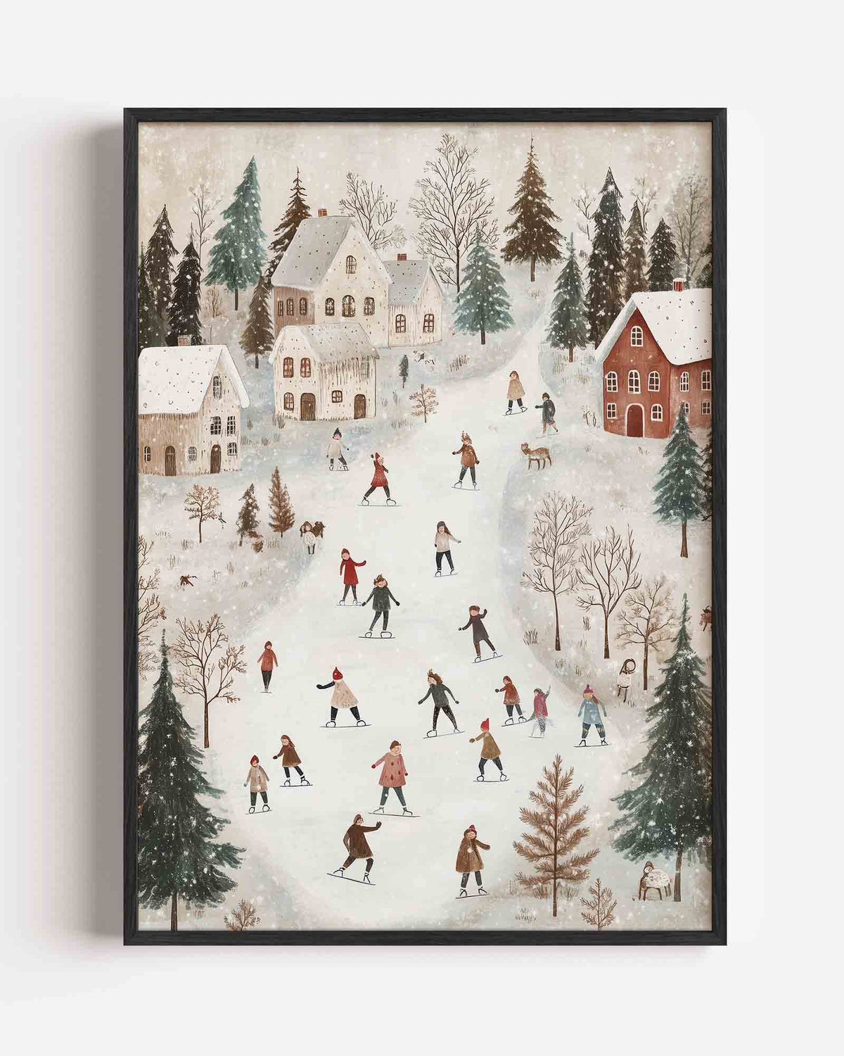 Winterse schaatstaferelen – kids portret poster als wanddecoratie