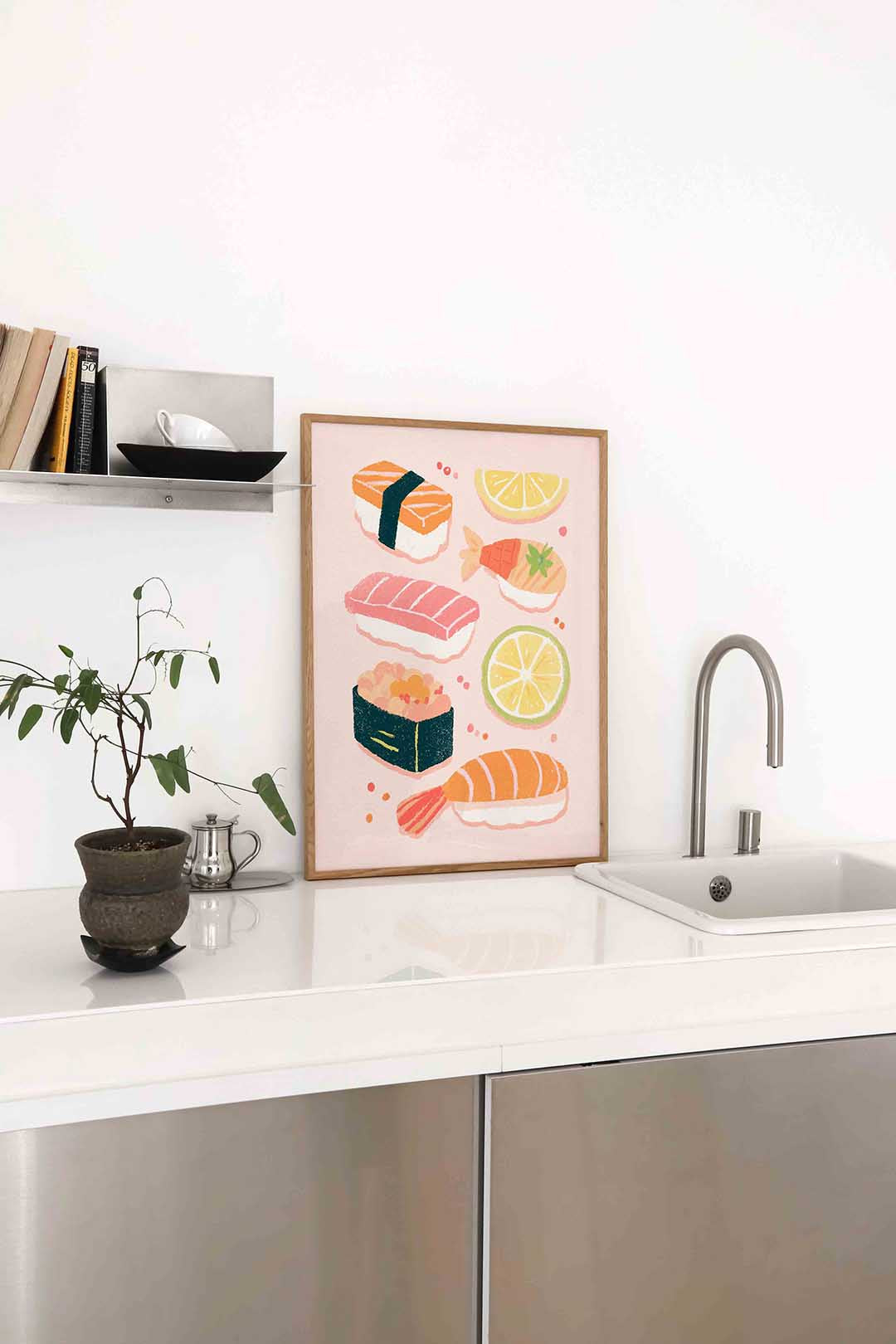 Sushi en citrus – staande keuken wanddecoratie van WallArtistic