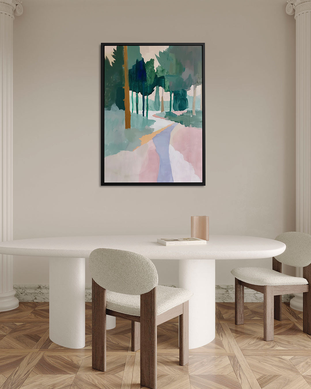 Vloeiende boslandschap – alternatieve weergave van het kunstwerk