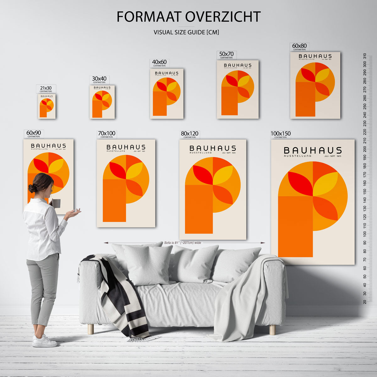 Vorm en kleur – geometrische poster in Bauhaus-stijl van WallArtistic