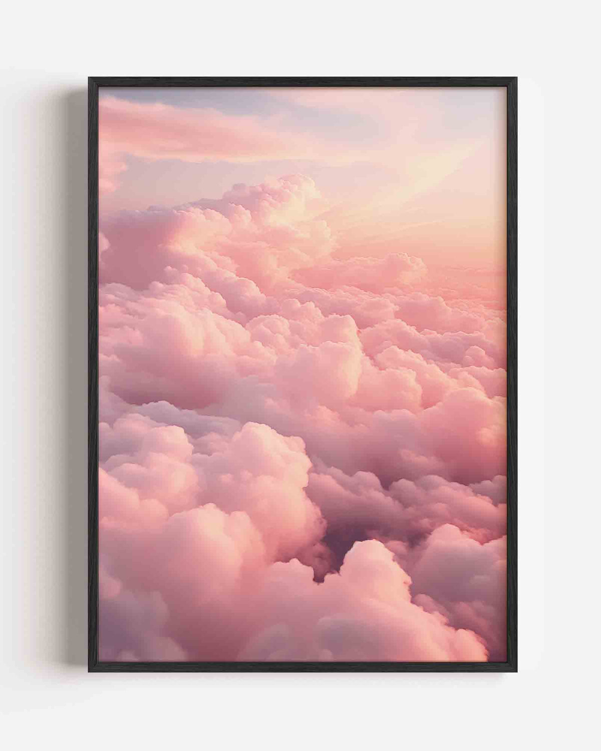 Roze wolken – Kunst & Design poster als staande wanddecoratie