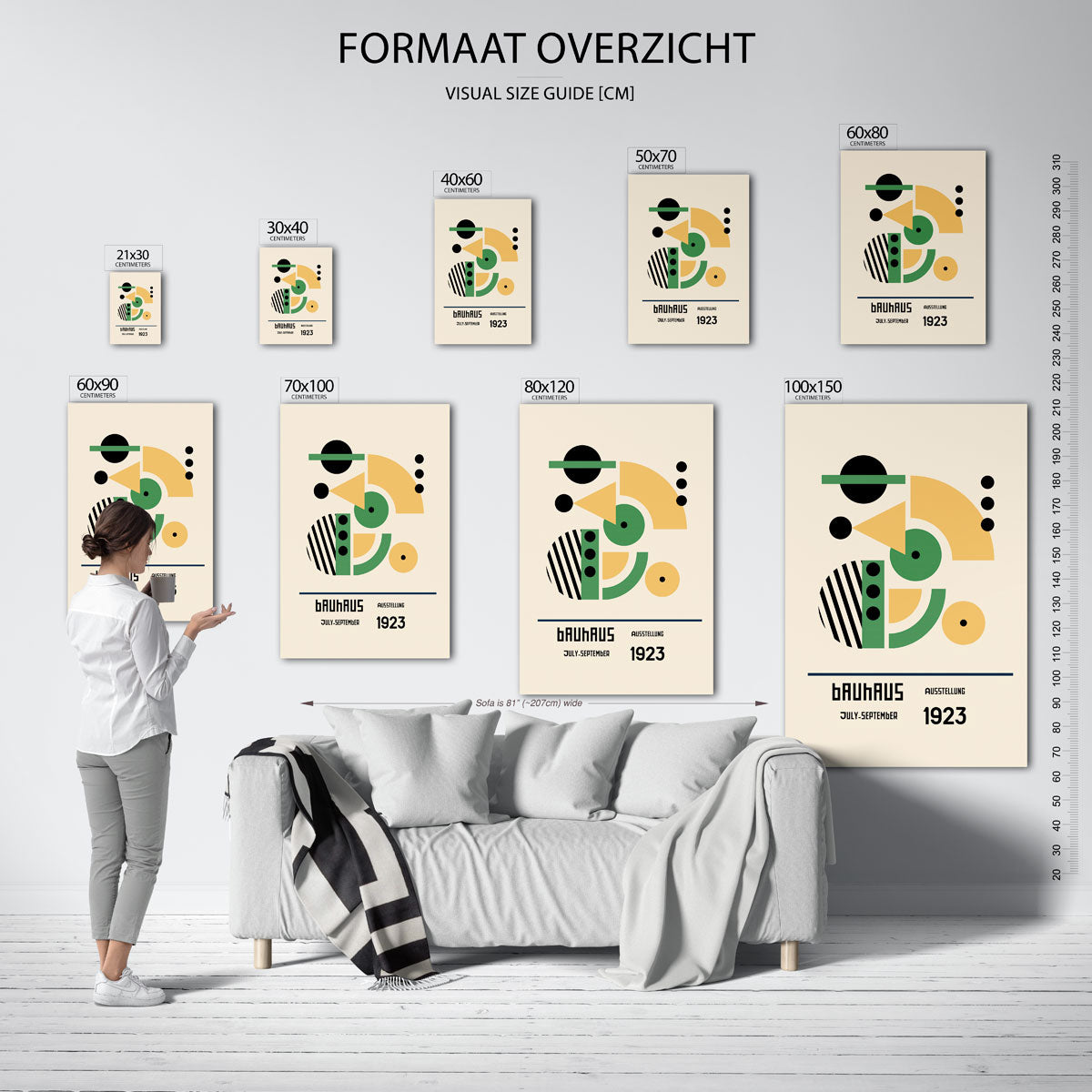 Vormen en vlakkenspel – geometrische poster in Bauhaus-stijl van WallArtistic