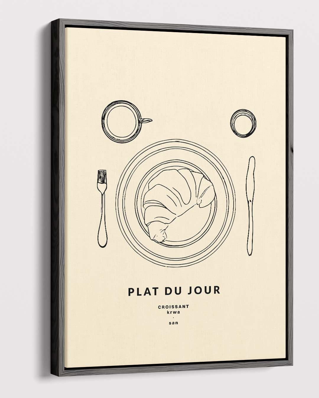 Croissant Plat du Jour Poster – dibond kunstwerk als wanddecoratie