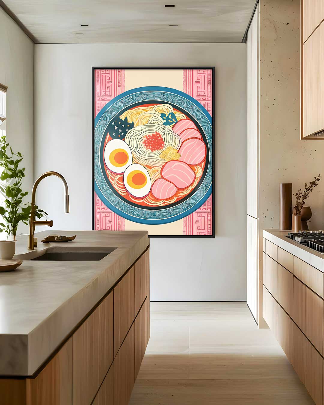 Kleurrijke Ramen Illustratie – staand kunstwerk voor modern interieur