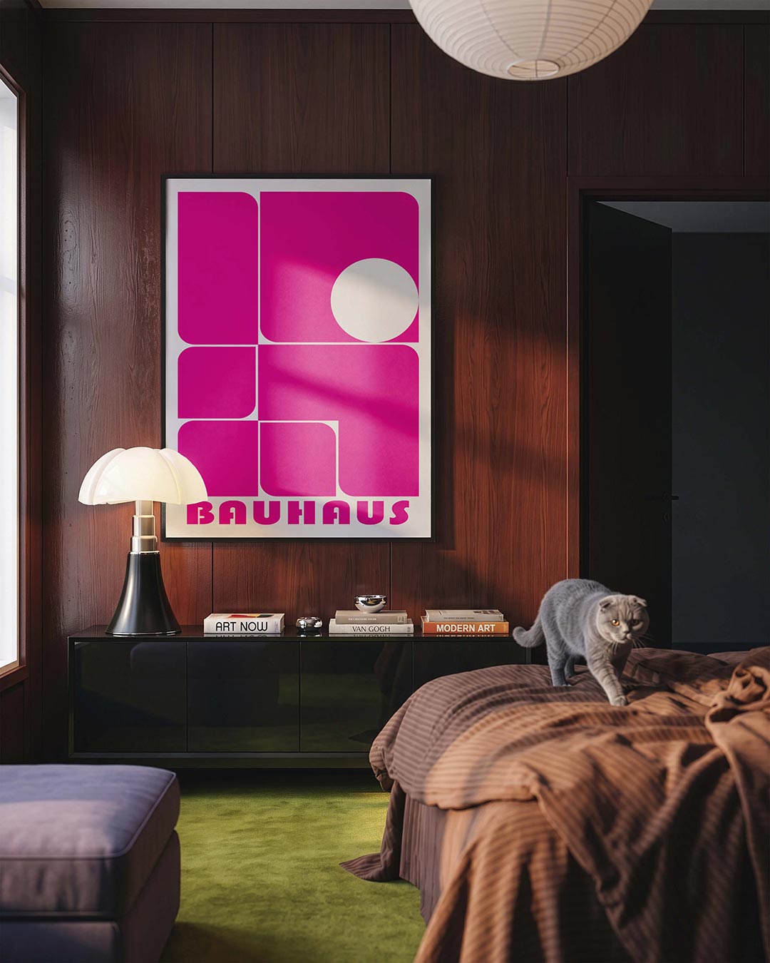– geometrische Bauhaus poster in staand formaat