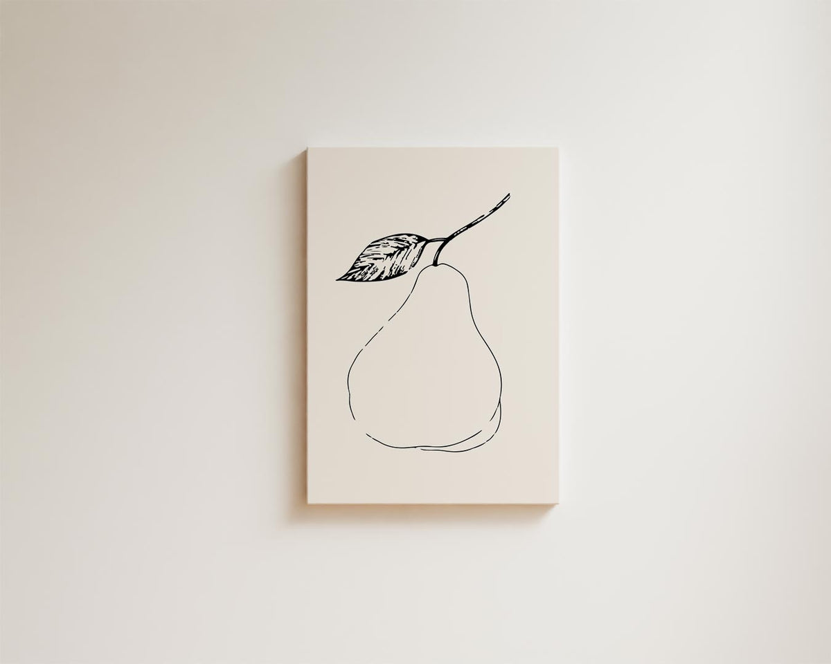 Minimalistische Peer Illustratie – kunstwerk met zwarte baklijst